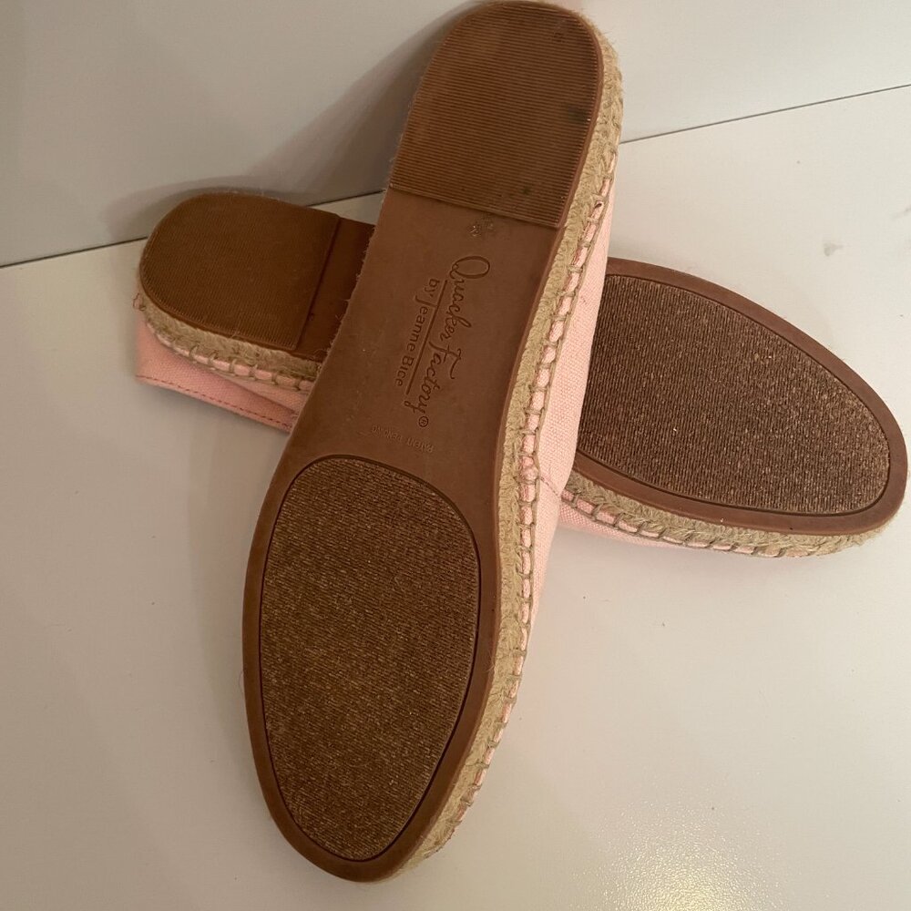 Quacker Factory Shoes Pink Flamingos Espadrille Flats Sequin Dalya size 8 1/2 M - Picture 4 of 5